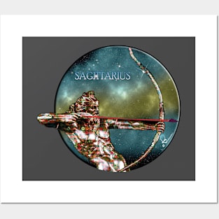 Sagittarius Zodiac Sign created with beautiful flowers Mosaic Posters and Art